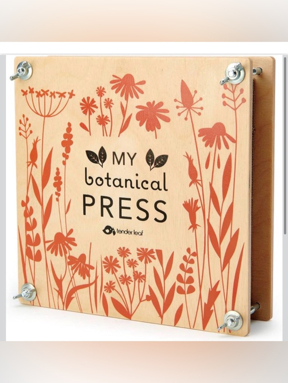 My Botanical Press by tender leaf Wooden Flower Press - Orange Floral Design